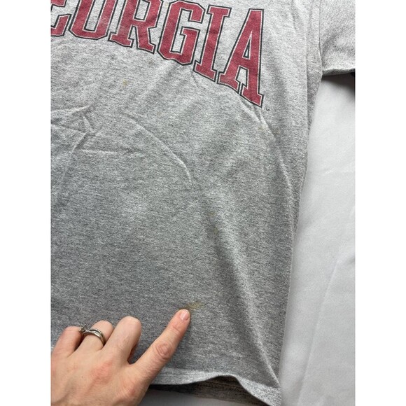 Vintage Georgia Bulldogs Shirt Men Medium Gray Soffee Graphic Print Short Sleeve - Picture 3 of 8